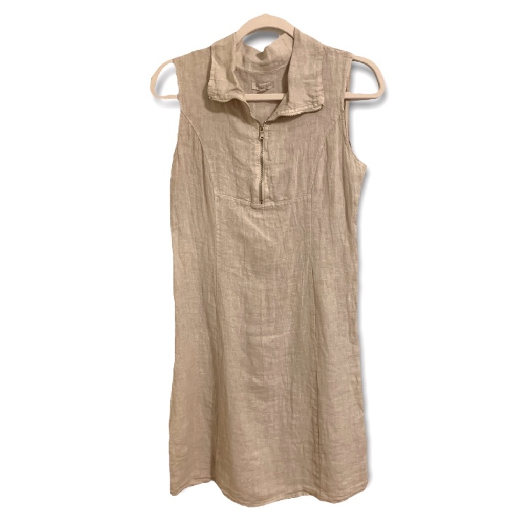 Lina Tomei size S Linen dress/tunic with side stretch inserts.